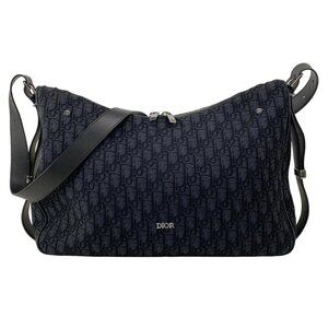 DIOR/ChristianDior Dior Slider Zippered Hobo Bag Large Black